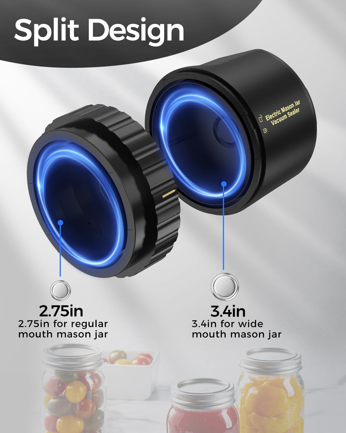 Scelleuse sous vide électrique pour bocaux Mason avec couvercles, kit portable de conservation des aliments