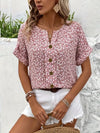 Women's Casual Floral Top with Button Detail