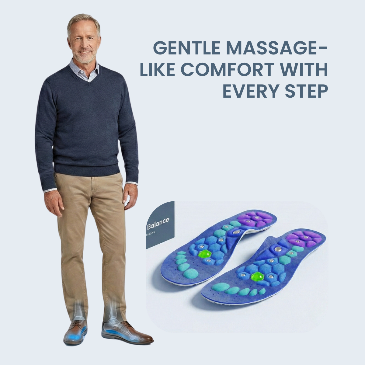 B&B Magnetic Acupressure Insoles – Cushioned Foot Support for Daily Comfort