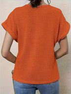 Women's Crochet Detail Short Sleeve Blouse