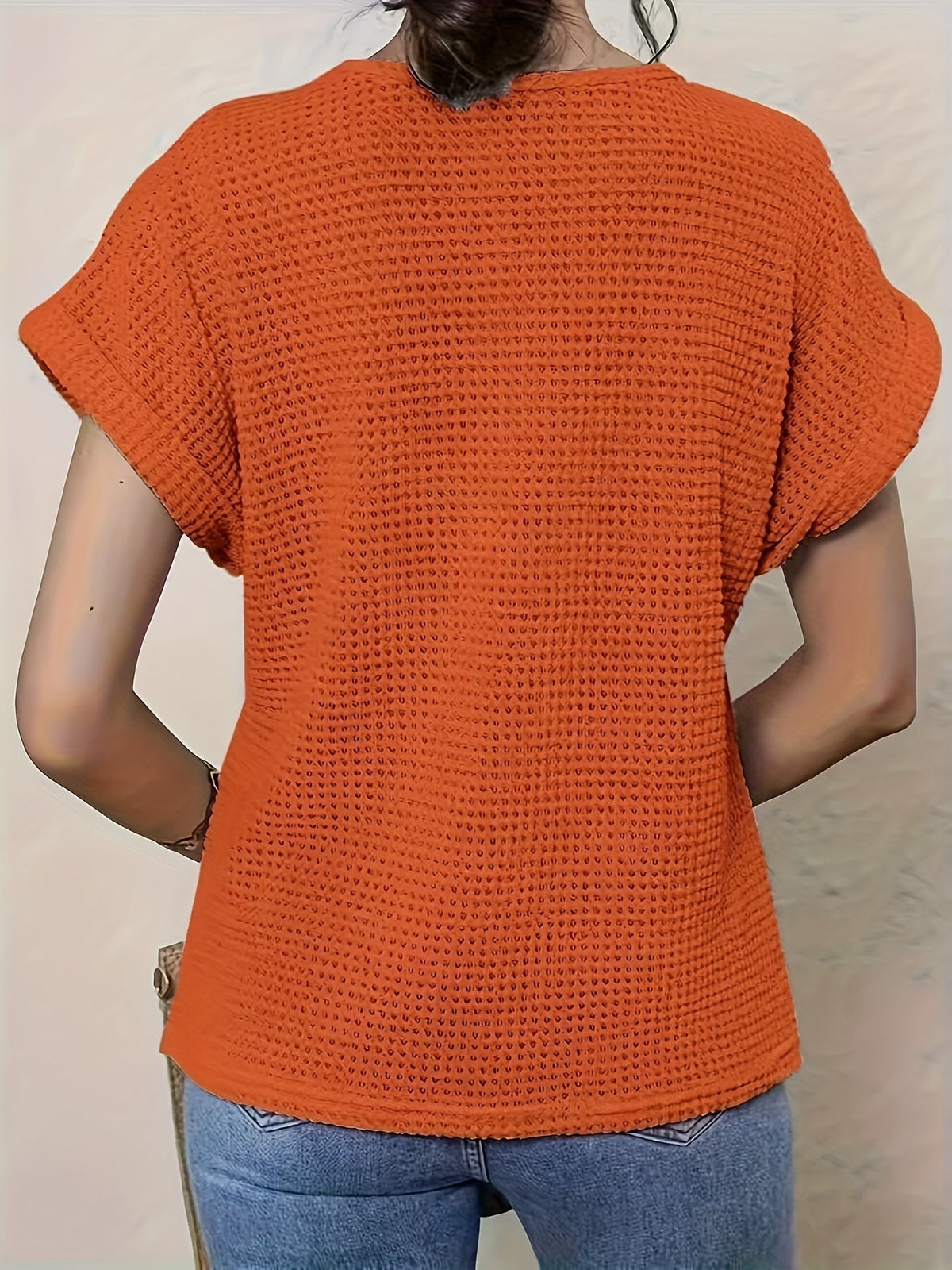 Women's Crochet Detail Short Sleeve Blouse