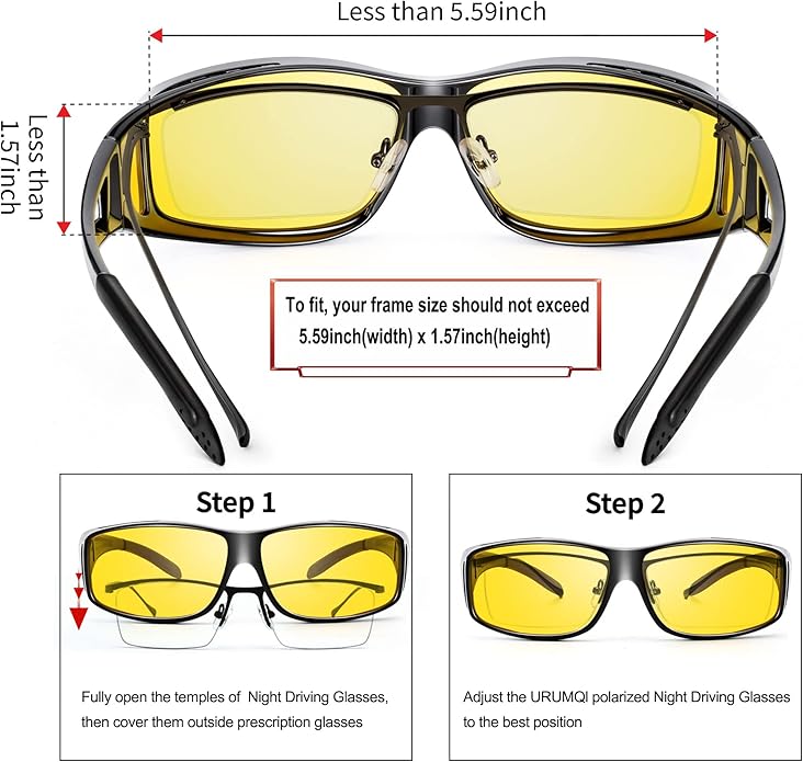 Polarized Night Driving Glasses for Glare Reduction Lightweight and Ideal for Low Light Conditions