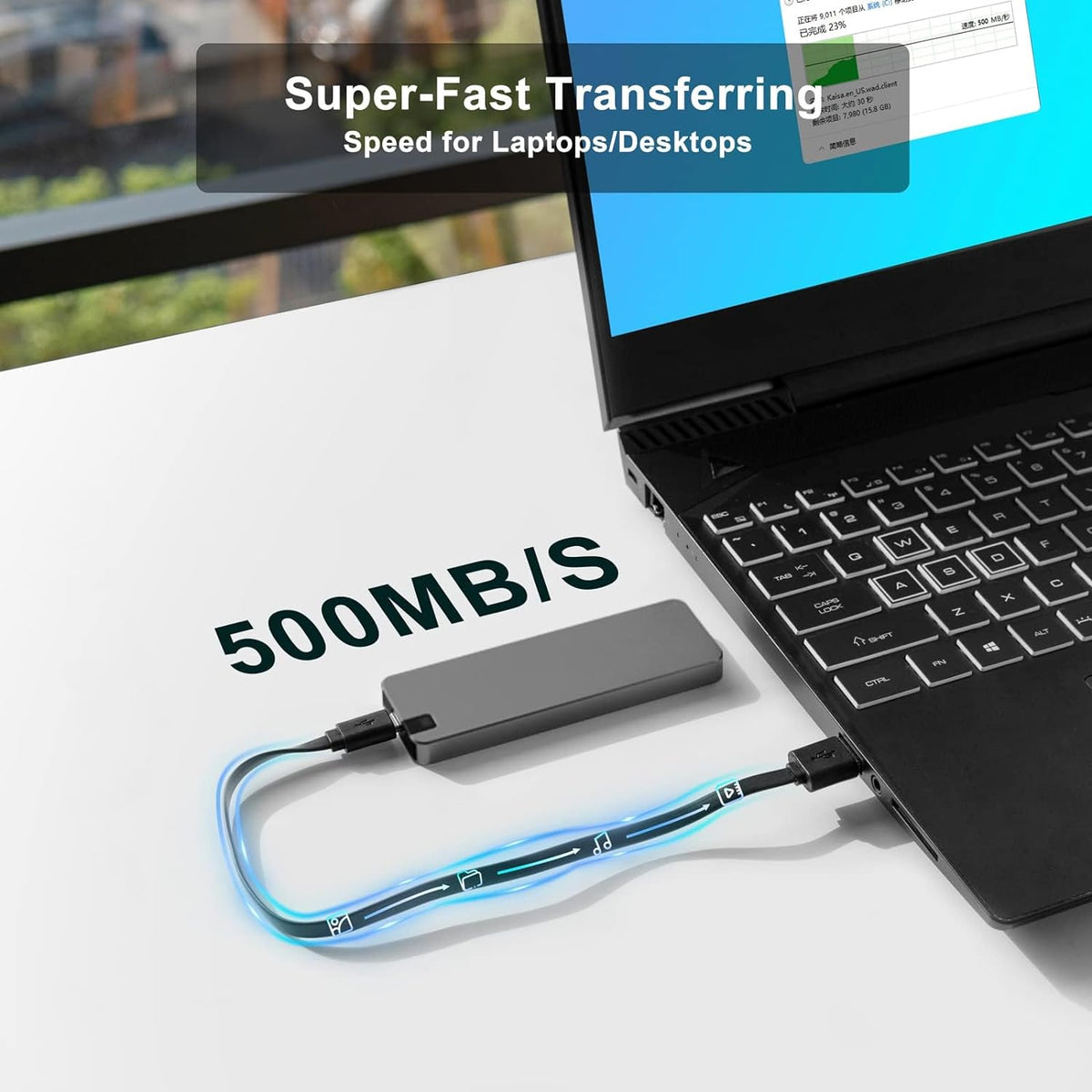 Disque dur SSD externe portable pour un stockage fiable et des transferts rapides