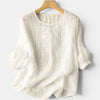 Women's Casual Embroidered Top with Round Neck