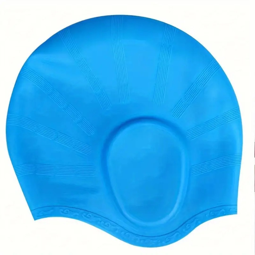Bonnet de natation en silicone premium HydroFit avec protection des oreilles pour cheveux longs et confort imperméable