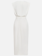 Women's Sleeveless Midi Dress Elegant Side Button
