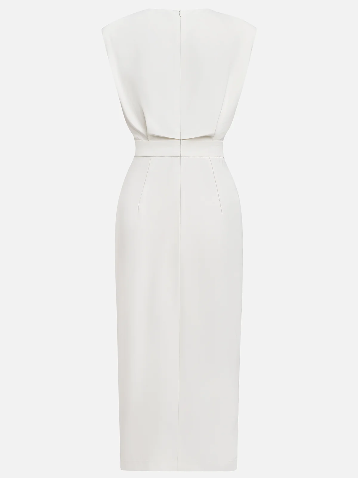 Women's Sleeveless Midi Dress Elegant Side Button