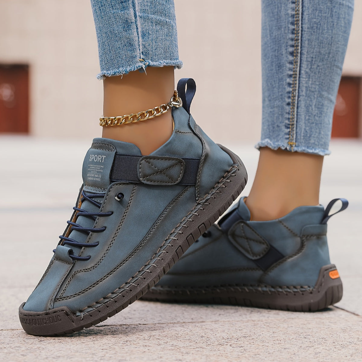 Women's Comfortable Lace-Up Trainers Cushioned Flat Sole Everyday Shoe