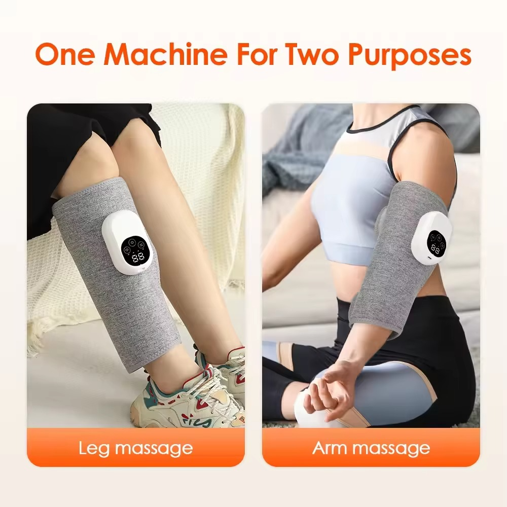 B&B Air Compression Electric Leg Massager Wraps for Thighs and Calves (2-Pack)