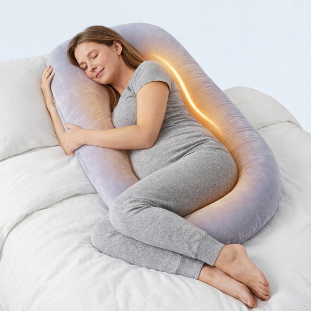B&B J-Shaped Pregnancy Pillow — Full Body Support for a Comfortable Night's Sleep