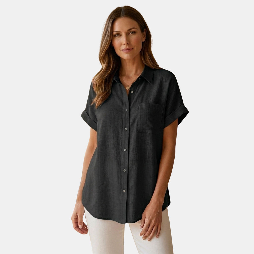 Chemise pour femme à manches courtes et boutons