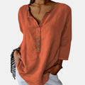 Women's Loose Fit V Neck Blouse Casual Elegant Style