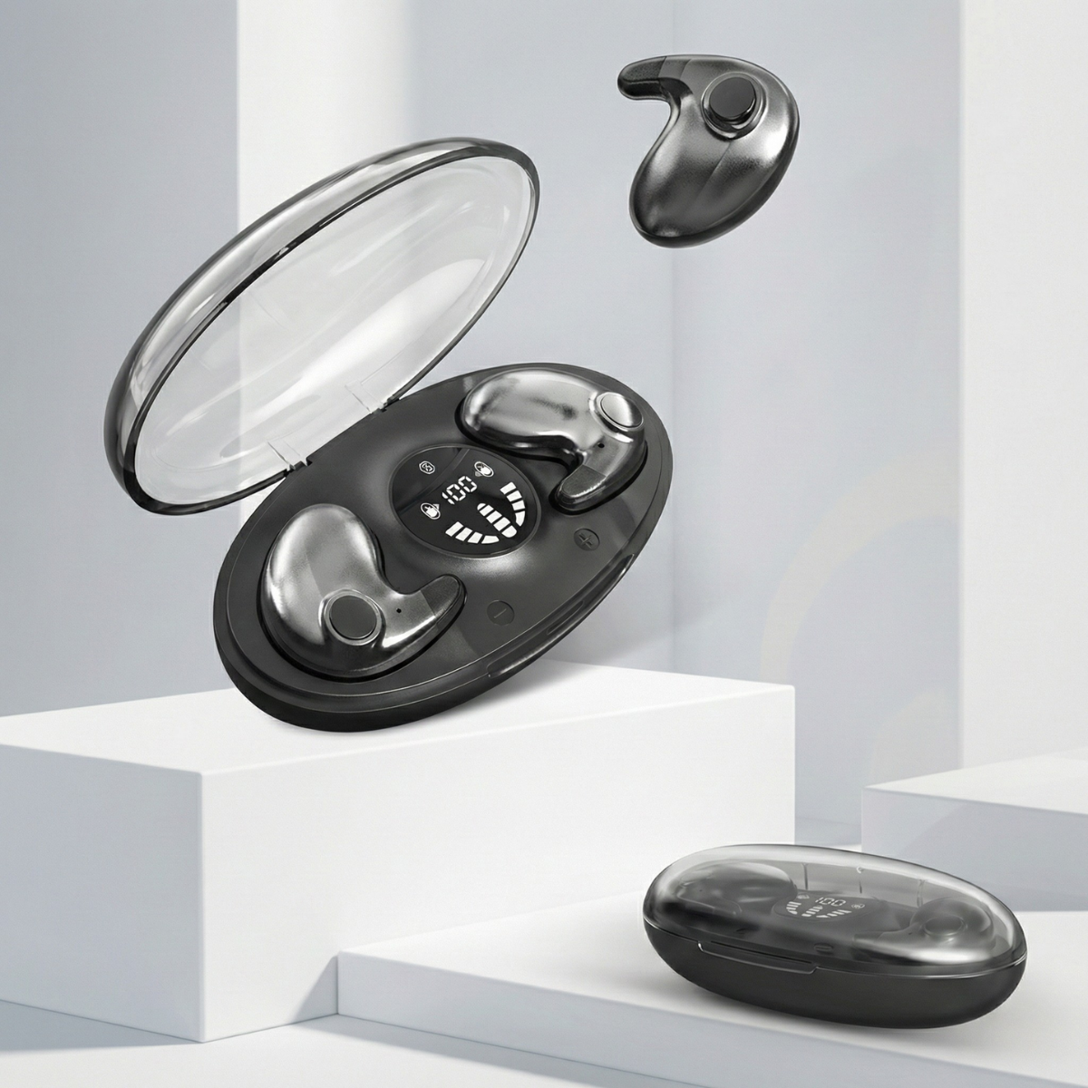 B&B Wireless Sleep Earbuds – Ultra Thin, Noise Cancelling, 24h Battery, IPX5 Waterproof