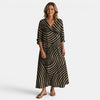 Women's Vintage Maxi Dress Abstract Print Style