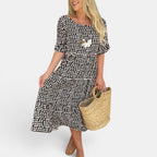 Women’s Tiered Midi Dress Relaxed Everyday Fit