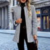Elegant Textured Women's Blazer with High Collar for Refined Warmth and Versatility