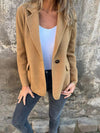 Tailored Women's Blazer with Single-Breasted Closure and Notch Lapel