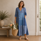 Women's Retro Midi Dress Abstract Print Casual Dress