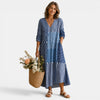 Women's Retro Midi Dress Abstract Print Casual Dress