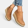 Women's Wedge Ankle Boots with Striped Platform Sole and Side Zip Fastening