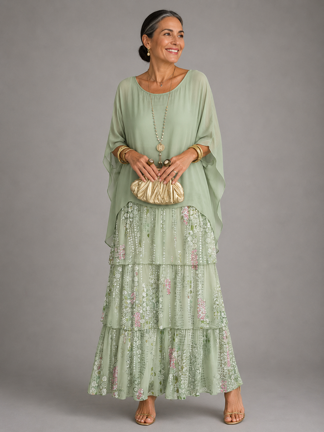 Robe maxi pour femme à col rond et poches, pour un style sans effort
