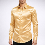 Chemise élégante en satin à boutons, polyvalente et facile à assortir