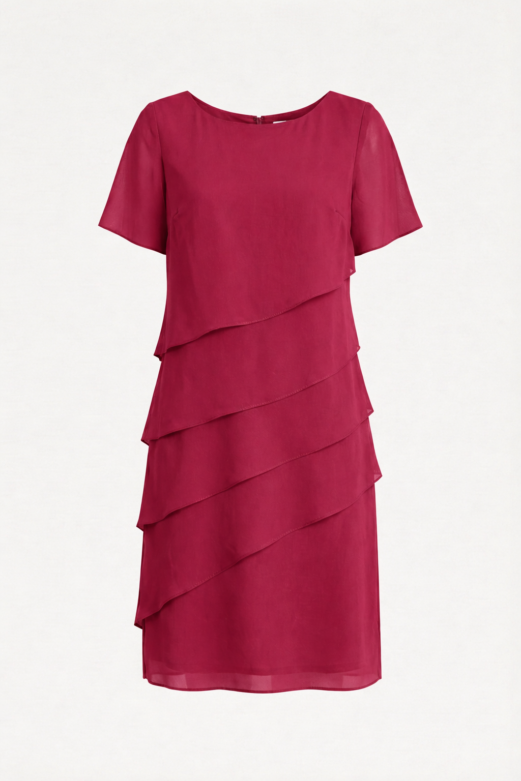 Élégante robe pour femme en mousseline avec détails superposés et manches courtes