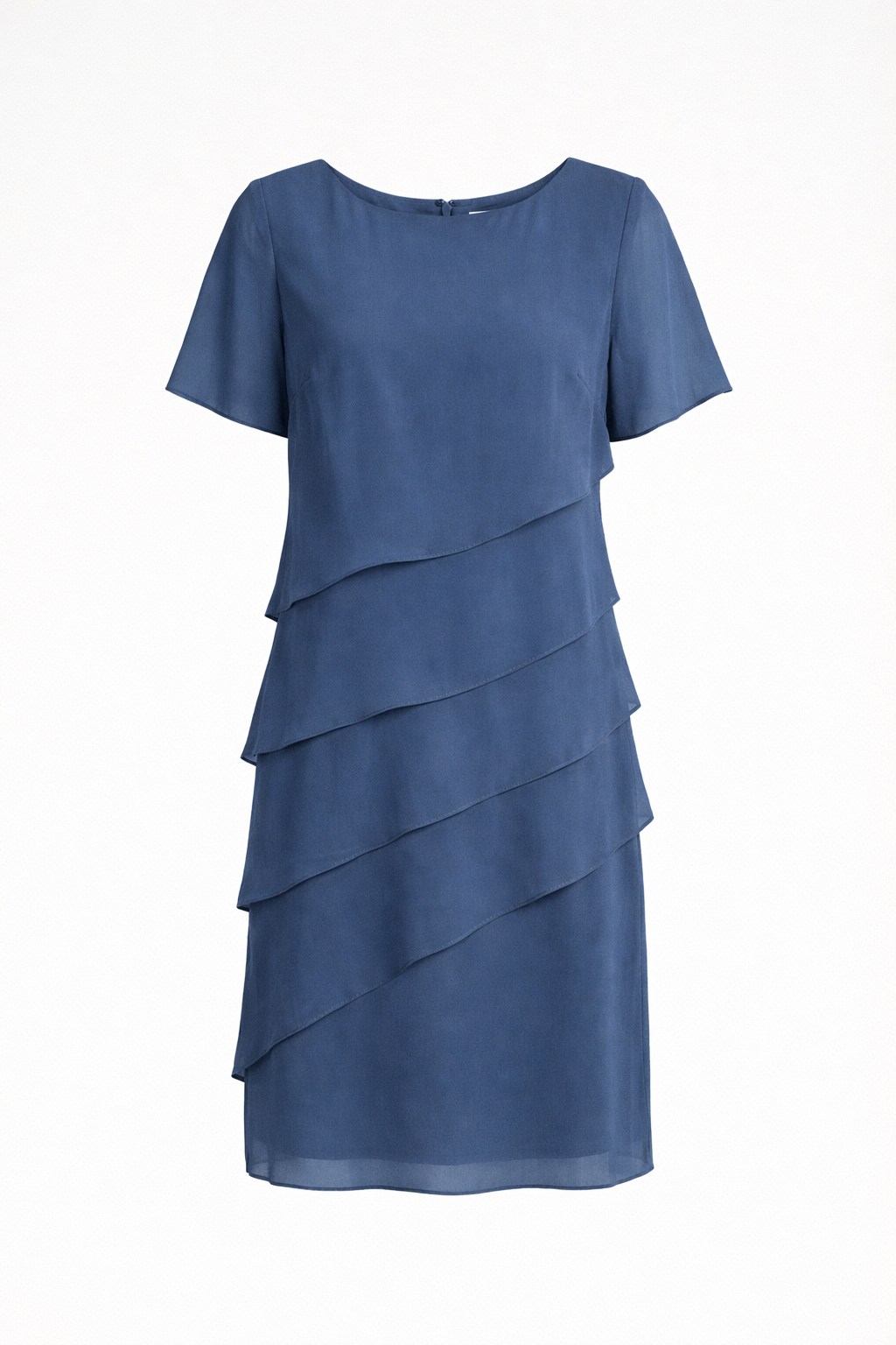 Élégante robe pour femme en mousseline avec détails superposés et manches courtes