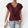 Women's V Neck Twist Front Blouse Casual Elegance