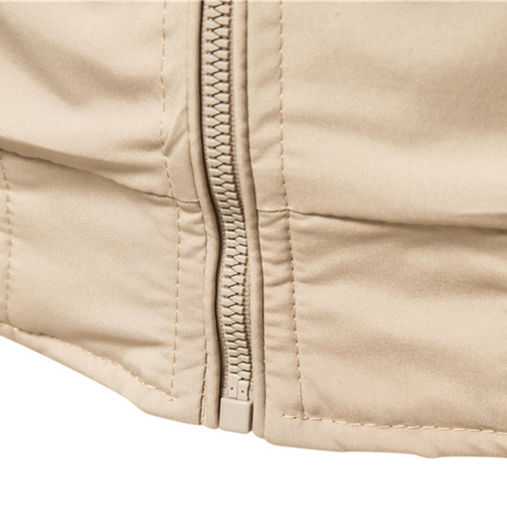 Blouson bomber homme entièrement zippé, à col montant et finitions côtelées