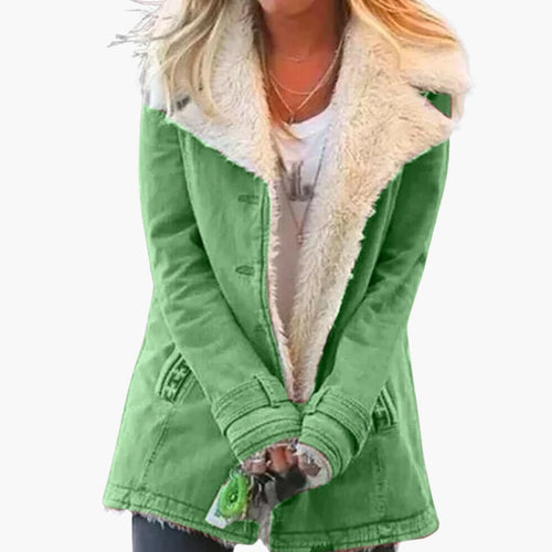 Veste pour femme à col montant, fermeture zippée intégrale et poches