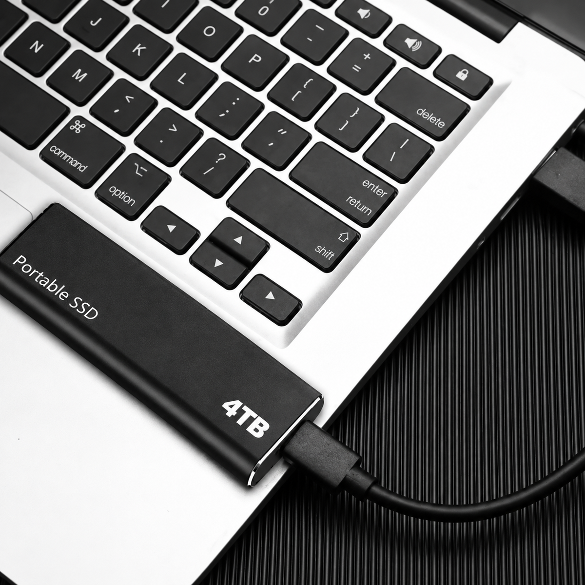SSD externe 4TB - Disque de stockage portable USB-C pour PC, Mac et ordinateur portable