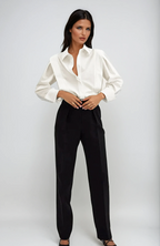 Women's Shirt with Classic Collar & Structured Fit | White Blouse for Timeless Versatility