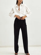 Women's Shirt with Classic Collar & Structured Fit | White Blouse for Timeless Versatility