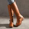 Women's Knee High Boots in Black Leather with Zipper Closure | Comfortable Fit for All-Day Wear