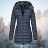 Cozy Long Padded Puffer Winter Jacket with Hood for Women