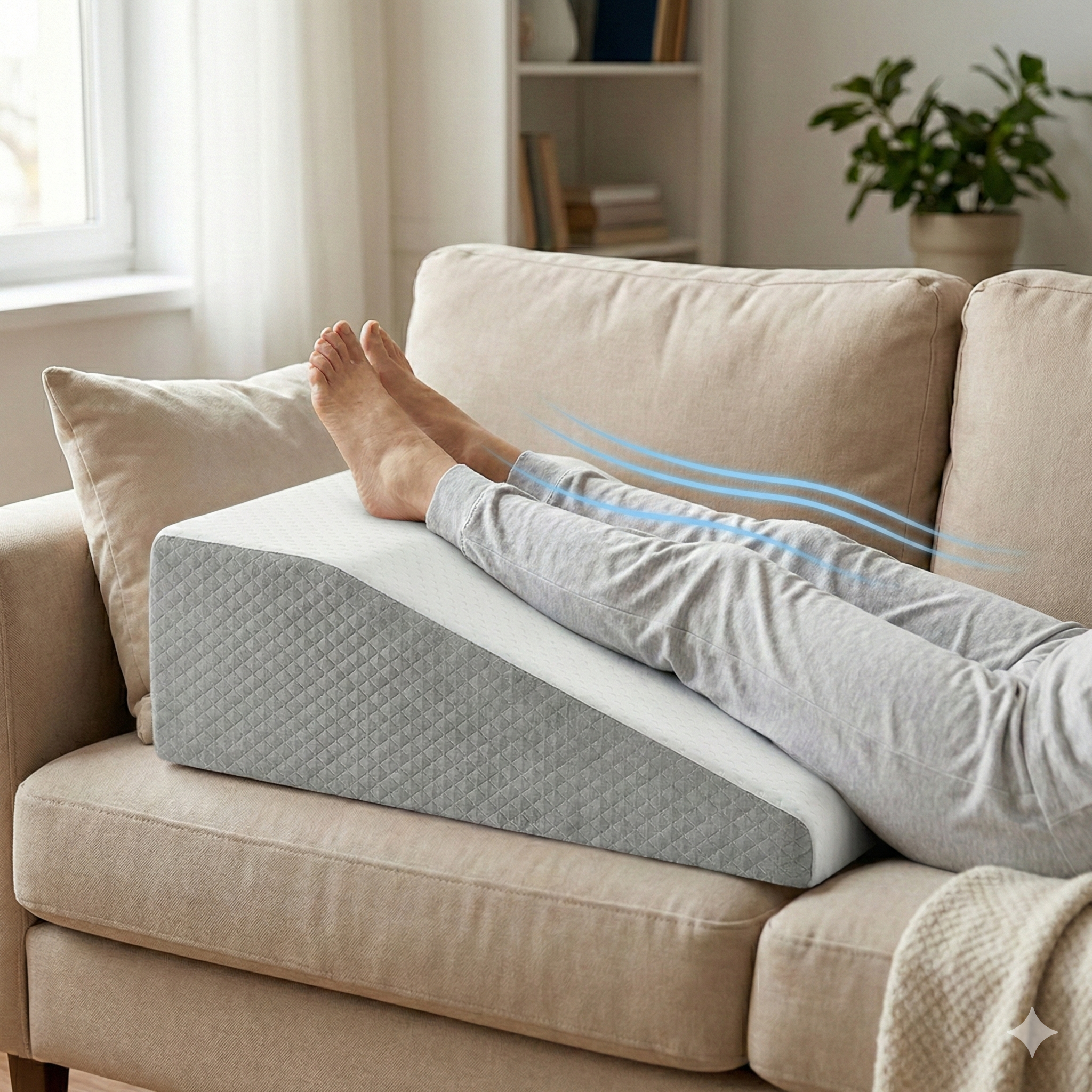 B&B 8” Leg Elevation Pillow – Supportive Wedge Cushion for Sleeping & Rest