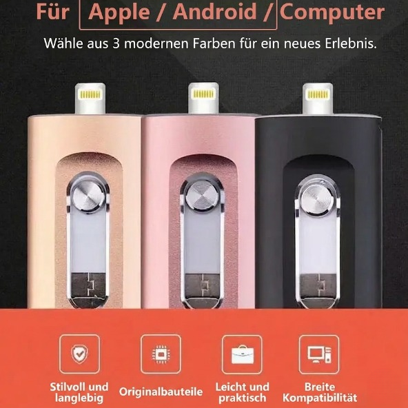USB Flash Drive with Phone Connector and USB Port for Data Storage