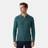 Pull polo homme en maille côtelée à manches longues