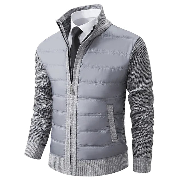Veste matelassée pour homme à col montant et design hybride pour un confort ultime