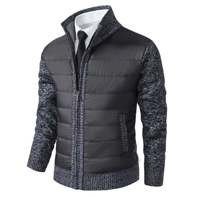 Veste matelassée pour homme à col montant et design hybride pour un confort ultime