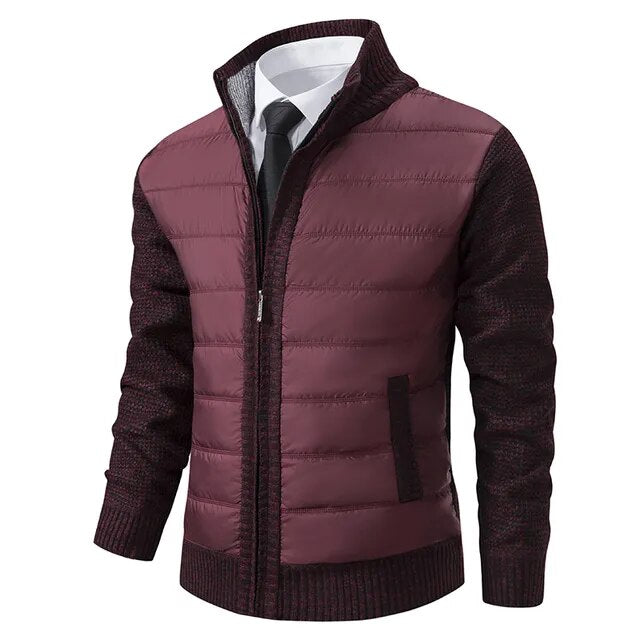 Veste matelassée pour homme à col montant et design hybride pour un confort ultime