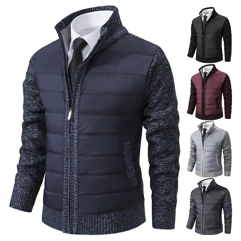 Veste matelassée pour homme à col montant et design hybride pour un confort ultime