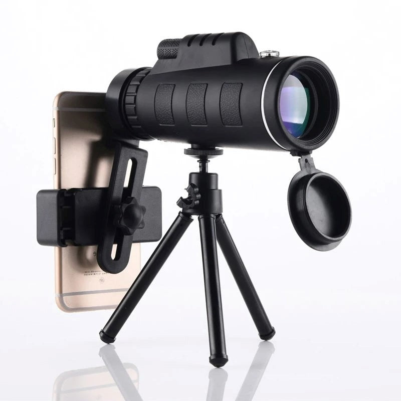 Monocular Telescope with Smartphone Holder and Tripod Stand