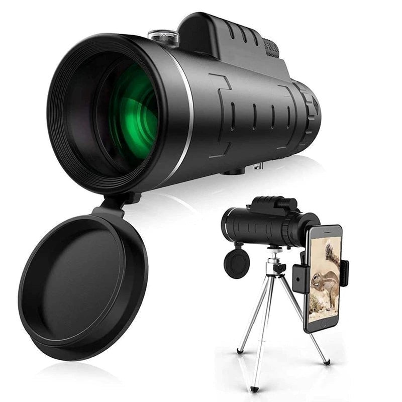 Monocular Telescope with Smartphone Holder and Tripod Stand