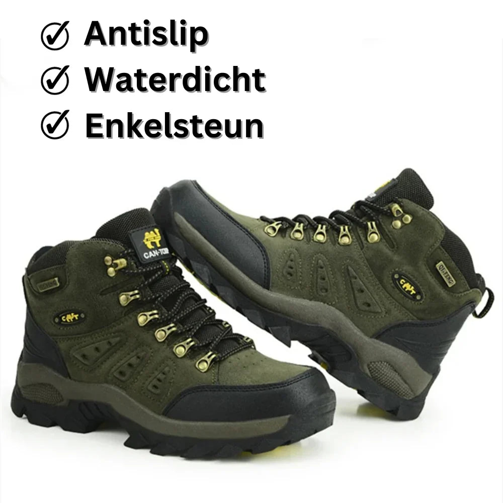 Men's Waterproof Walking Shoes with Ankle and Heel Support for All-Day Comfort