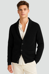 Men's Shawl Collar Knitted Cardigan with Button Closure and Pockets