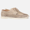 Chaussures bateau en daim pour hommes avec couture mocassin et semelle contrastée