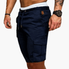Men's Knee-Length Cargo Shorts with Flap Pockets and Button Zip Fastening
