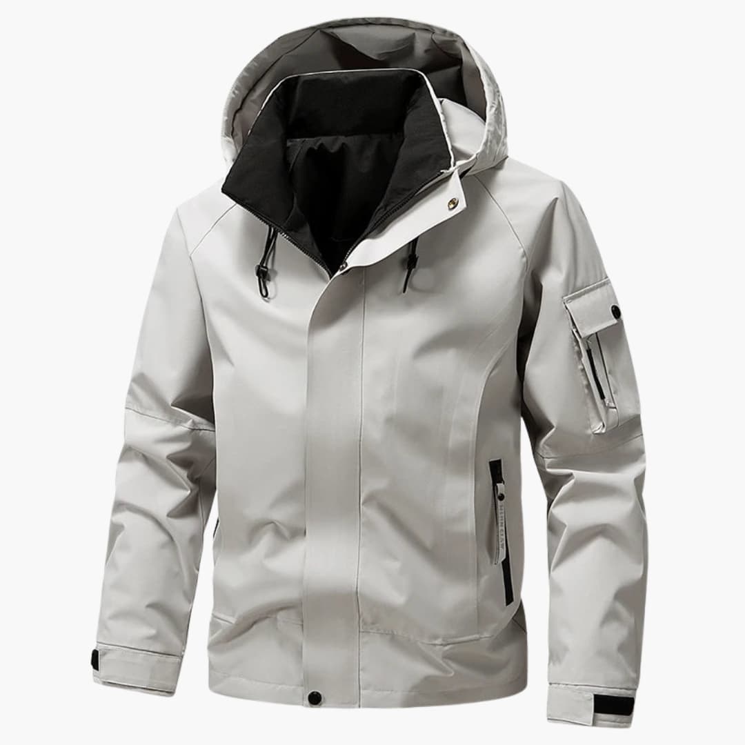 Veste à capuche zippée intégralement pour homme, avec plusieurs poches et cordon de serrage réglable